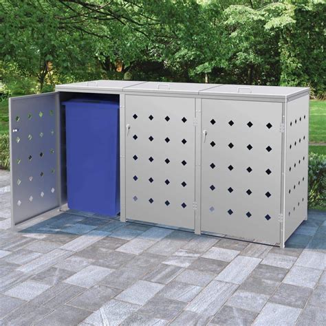 metal trash enclosure|metal outdoor garbage can enclosure.